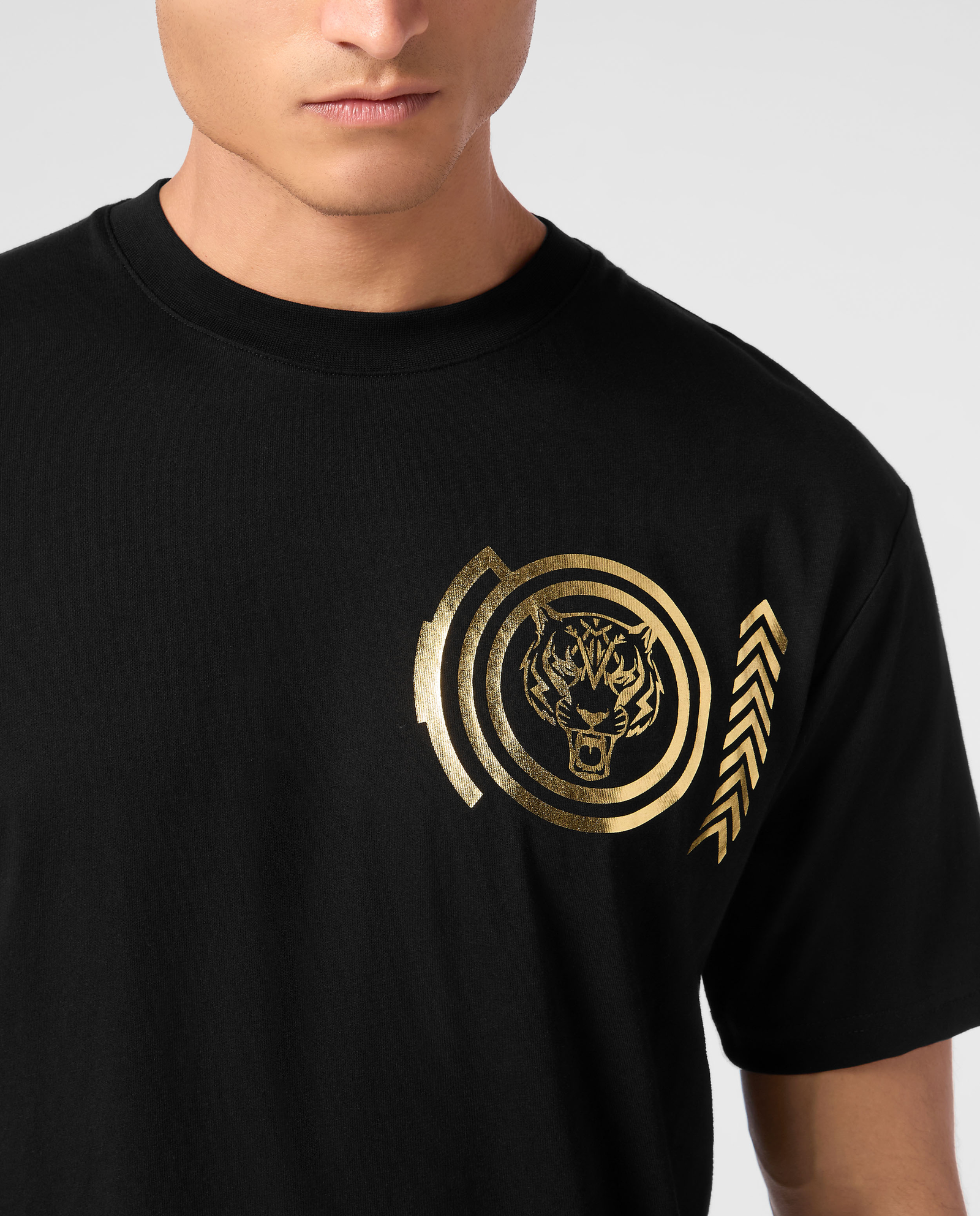 Czarny T-shirt z printem - Image #3