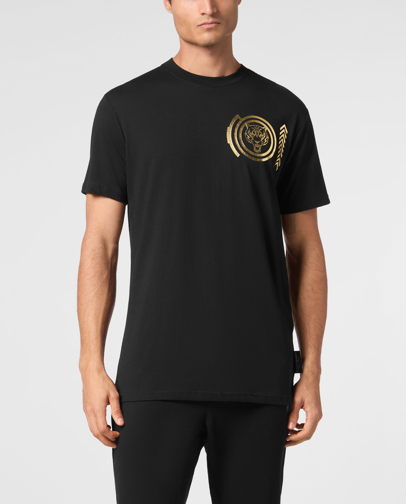 Czarny T-shirt z printem - Image #0