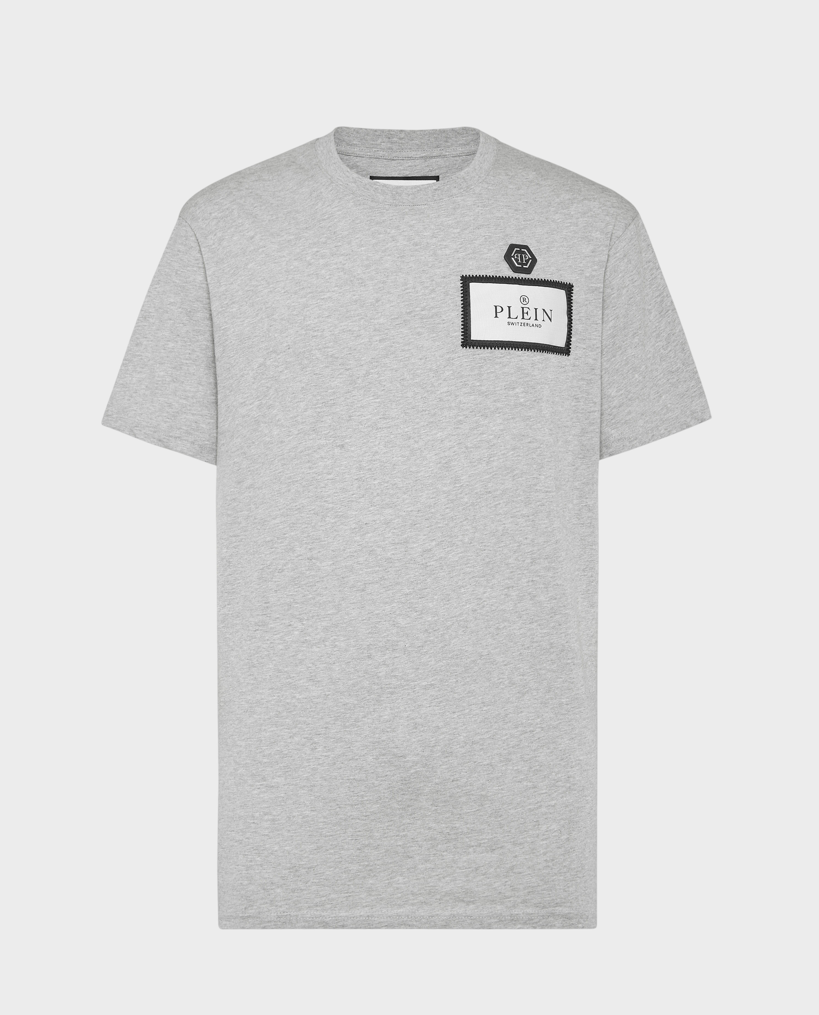 Szary t-shirt z okrągłym dekoltem - Image #0