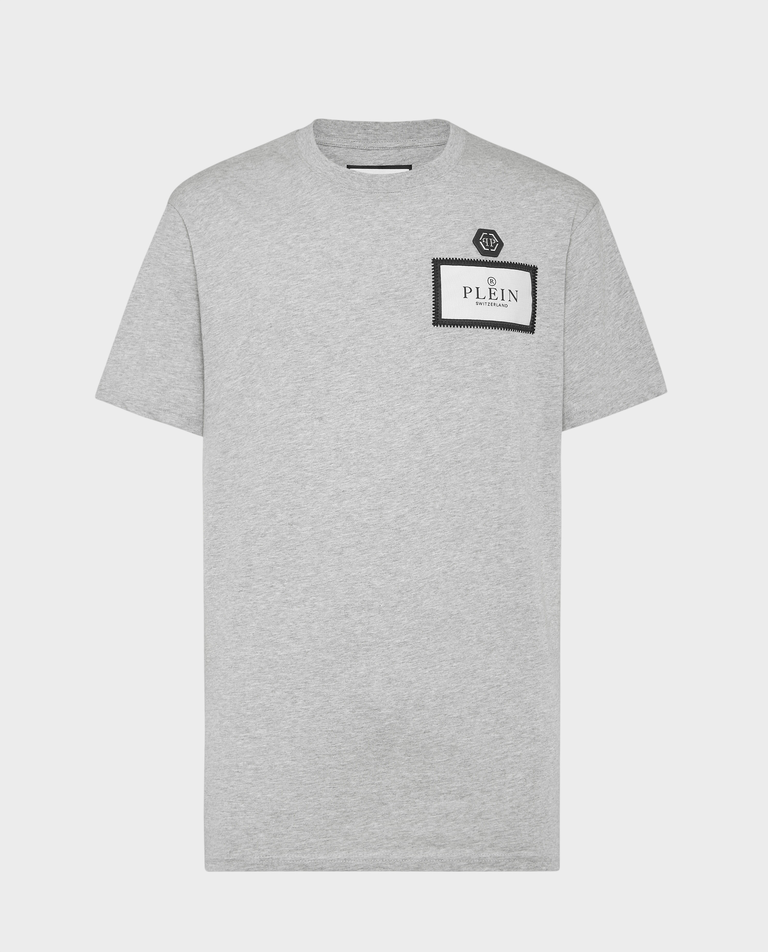 Szary t-shirt z okrągłym dekoltem