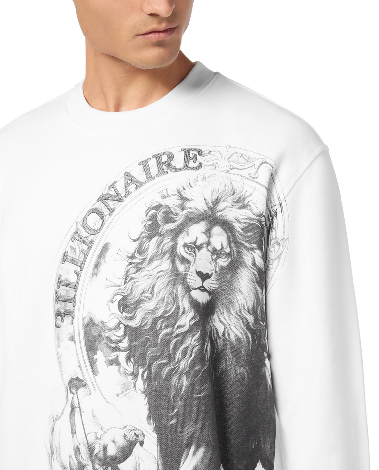 Biała bawełniana bluza LS - Image #3