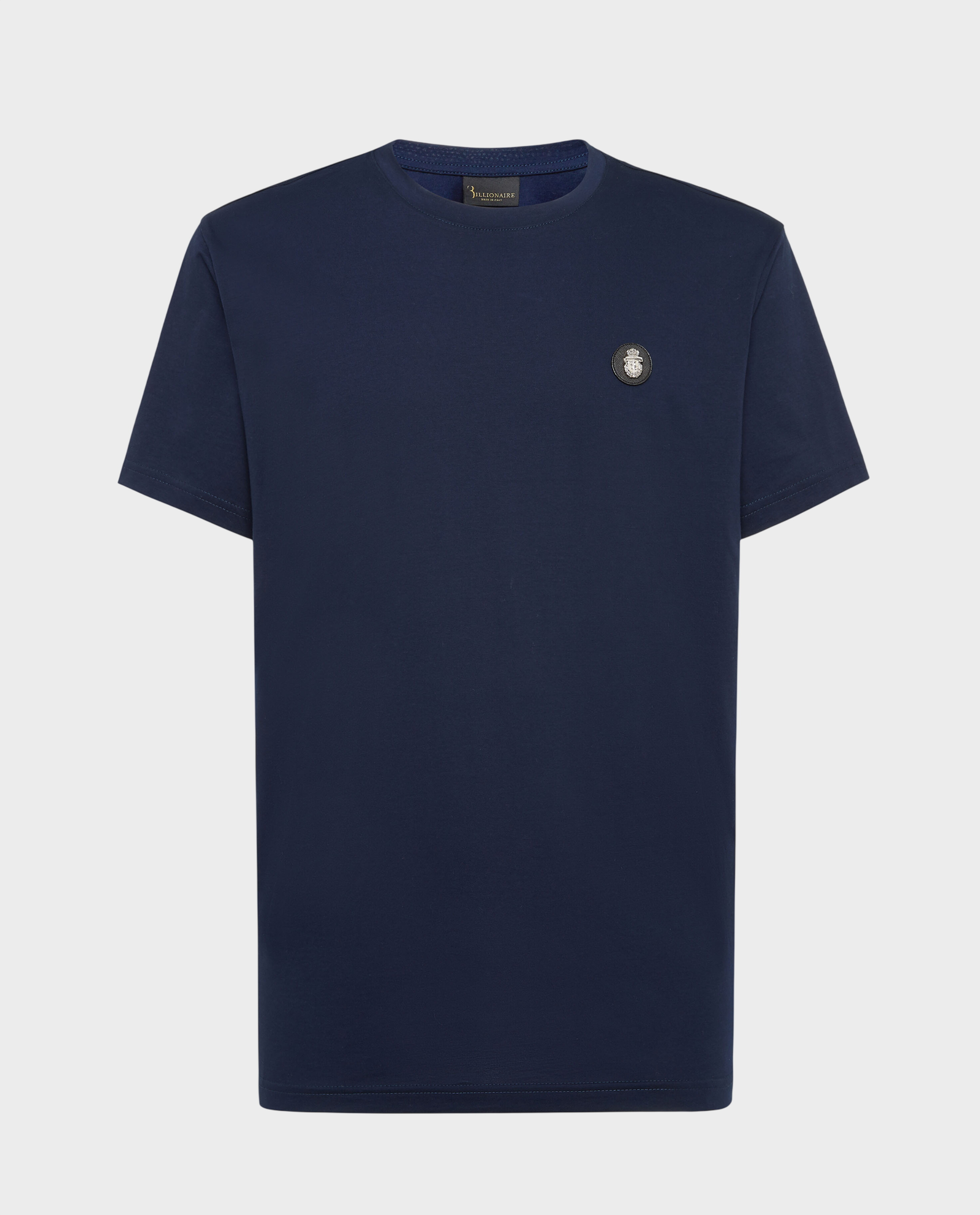 Granatowy t-shirt z okrągłym dekoltem - Image #0