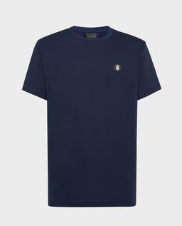 Granatowy t-shirt z okrągłym dekoltem - Image #0