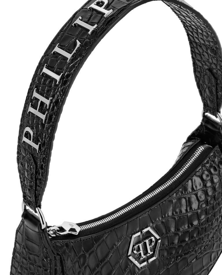 Czarna skórzana torebka Galaxy - Image #4