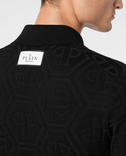 Czarny sweter polo z monogramem - Image #3