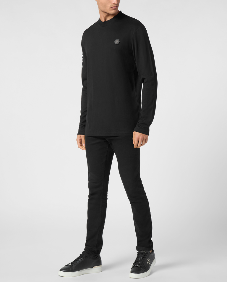 Czarny longsleeve z bawełny - Image #2