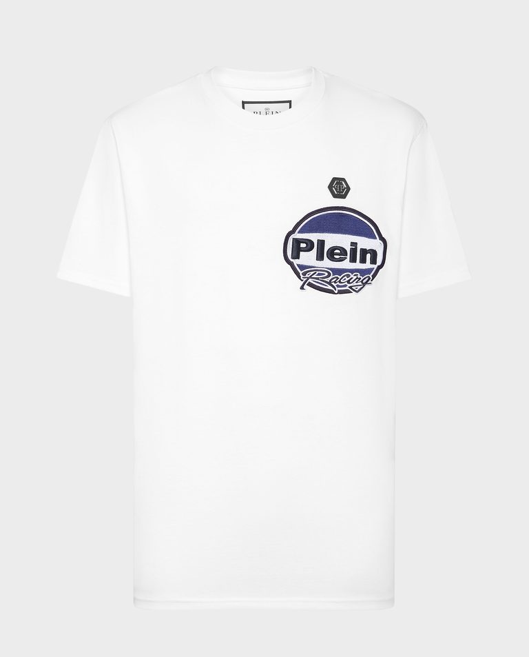 Biały t-shirt z haftem