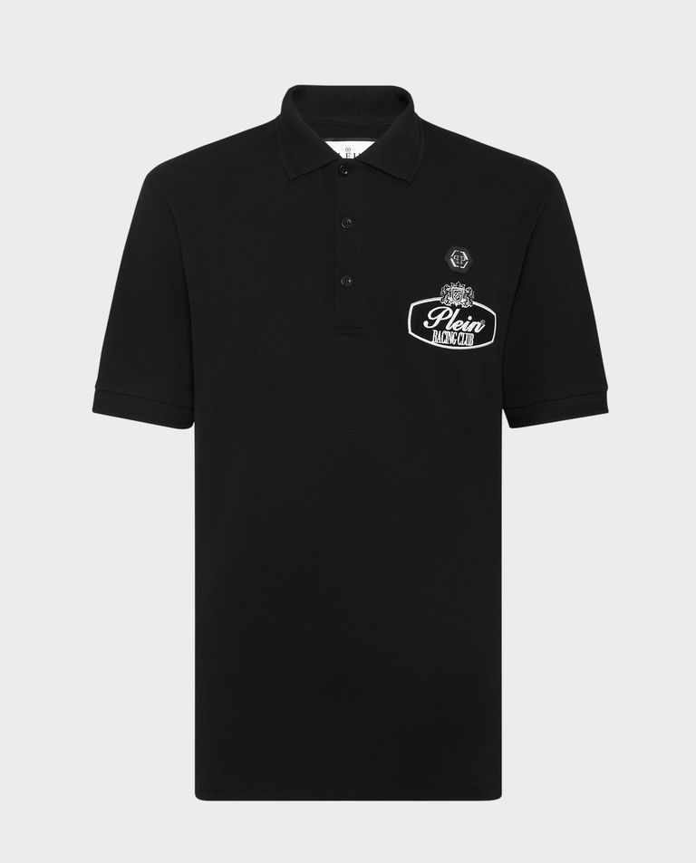 Czarna koszulka polo z haftowanym logo