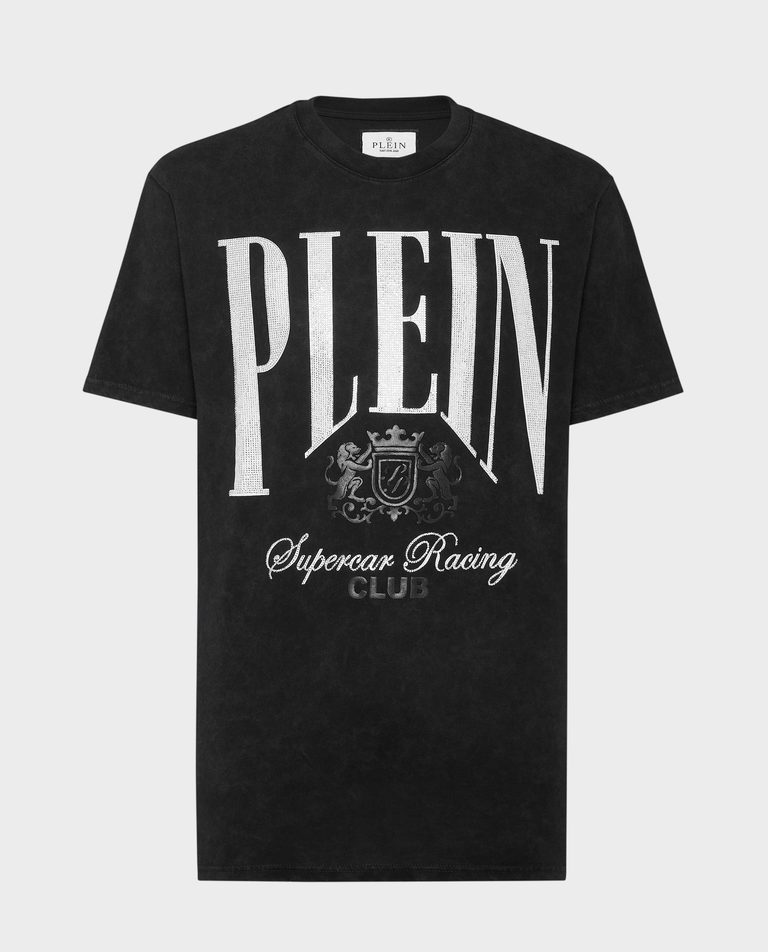 Czarny t-shirt z okrągłym dekoltem