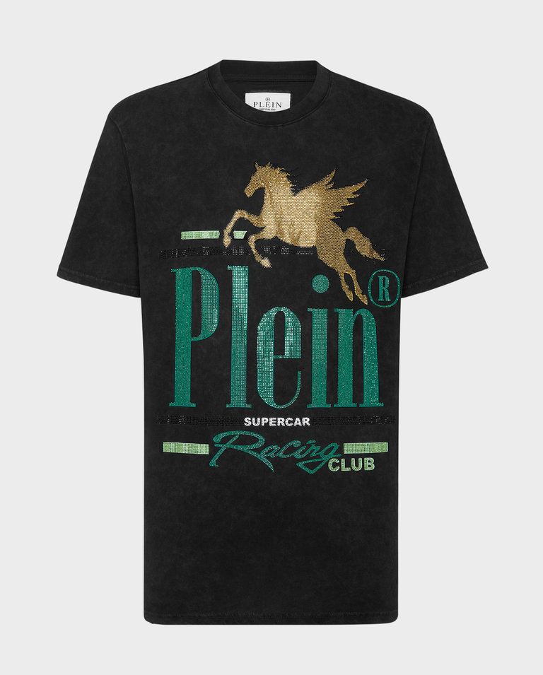 T-shirt z kryształowym nadrukiem
