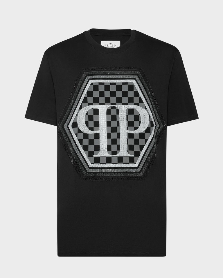 Czarny t-shirt z logo Hexagon