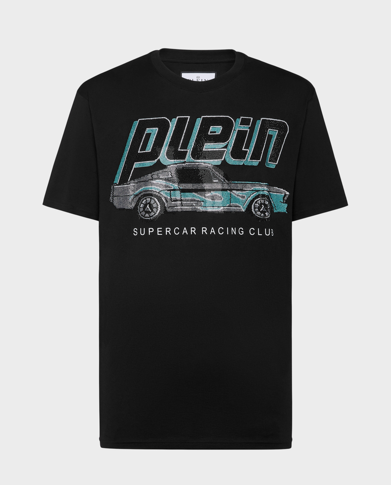 Czarny t-shirt z kryształami Cars Racing