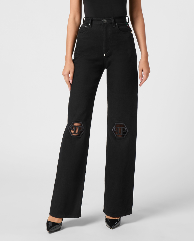 Czarne jeansy Skater Fit Hexagon - Image #0