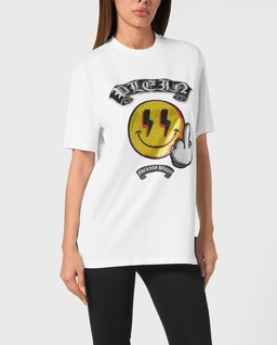 Biały t-shirt o luźnym kroju - Image #0