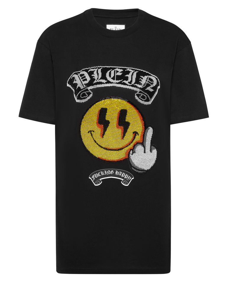 Czarny t-shirt o luźnym kroju - Image #4