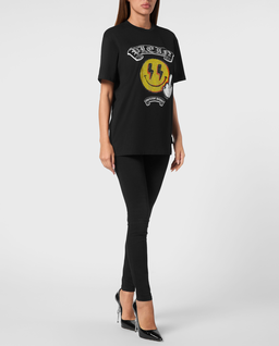 Czarny t-shirt o luźnym kroju - Image #3