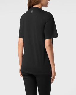 Czarny t-shirt o luźnym kroju - Image #1