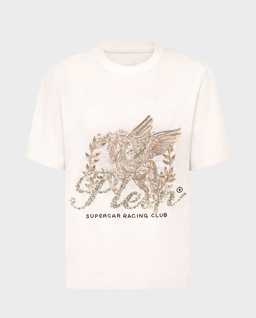 Biały t-shirt z printem - Image #0