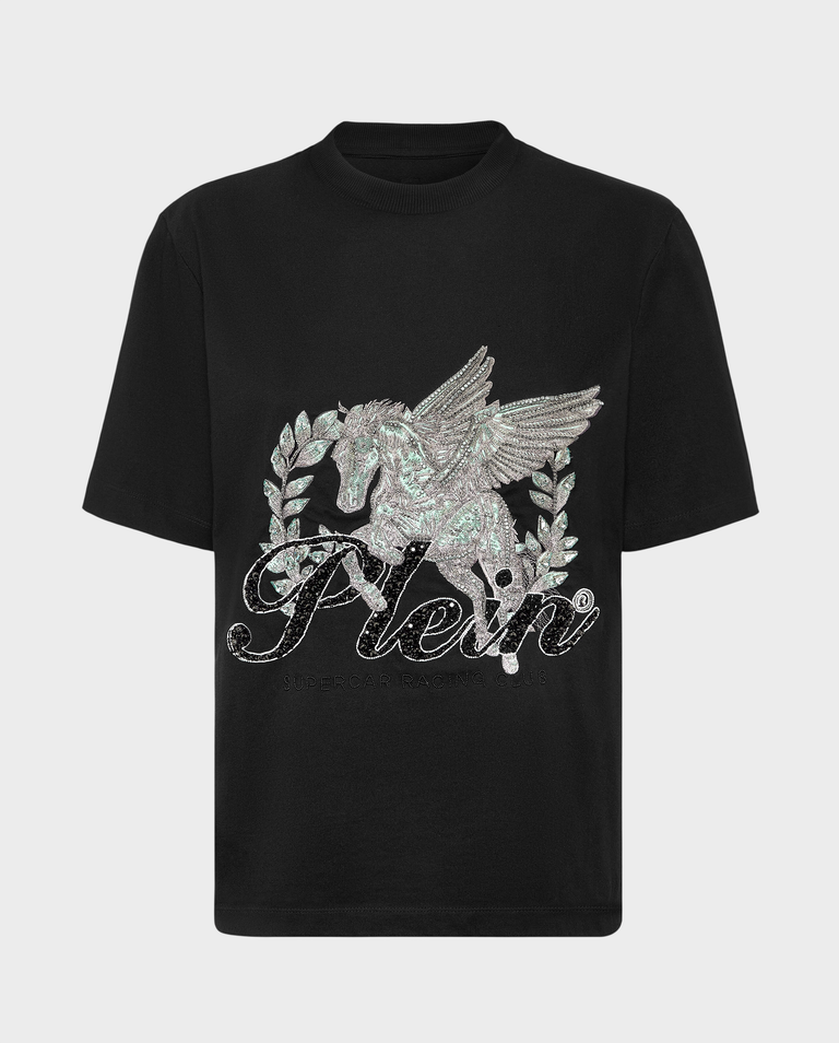 Czarny t-shirt z printem