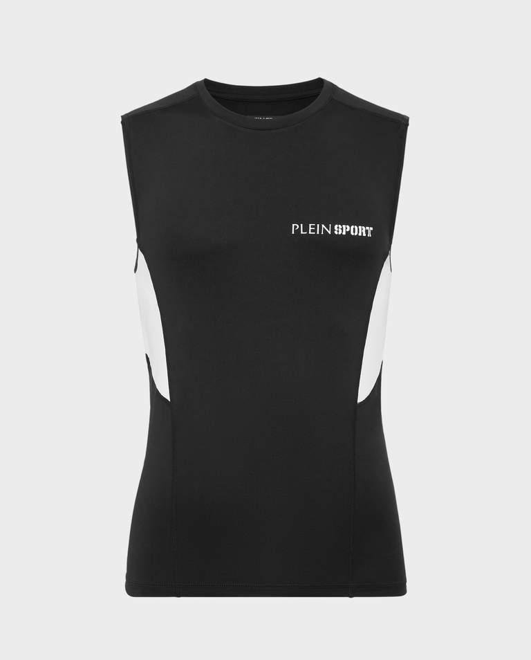 Czarny tank top z logo