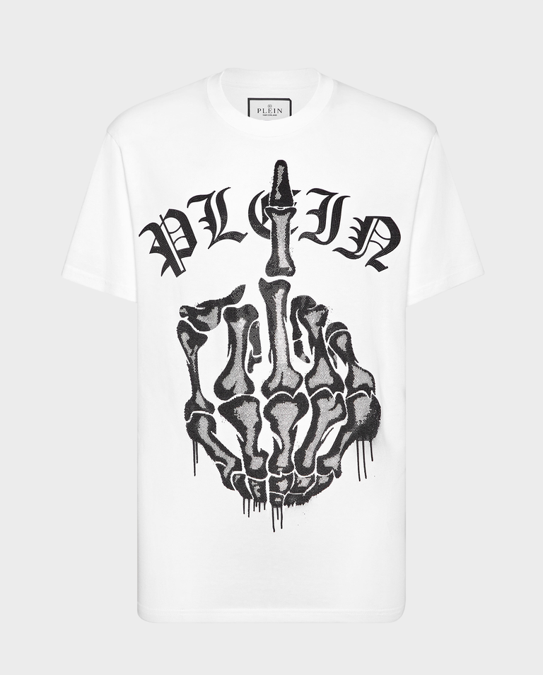 Biały t-shirt z aplikacją
