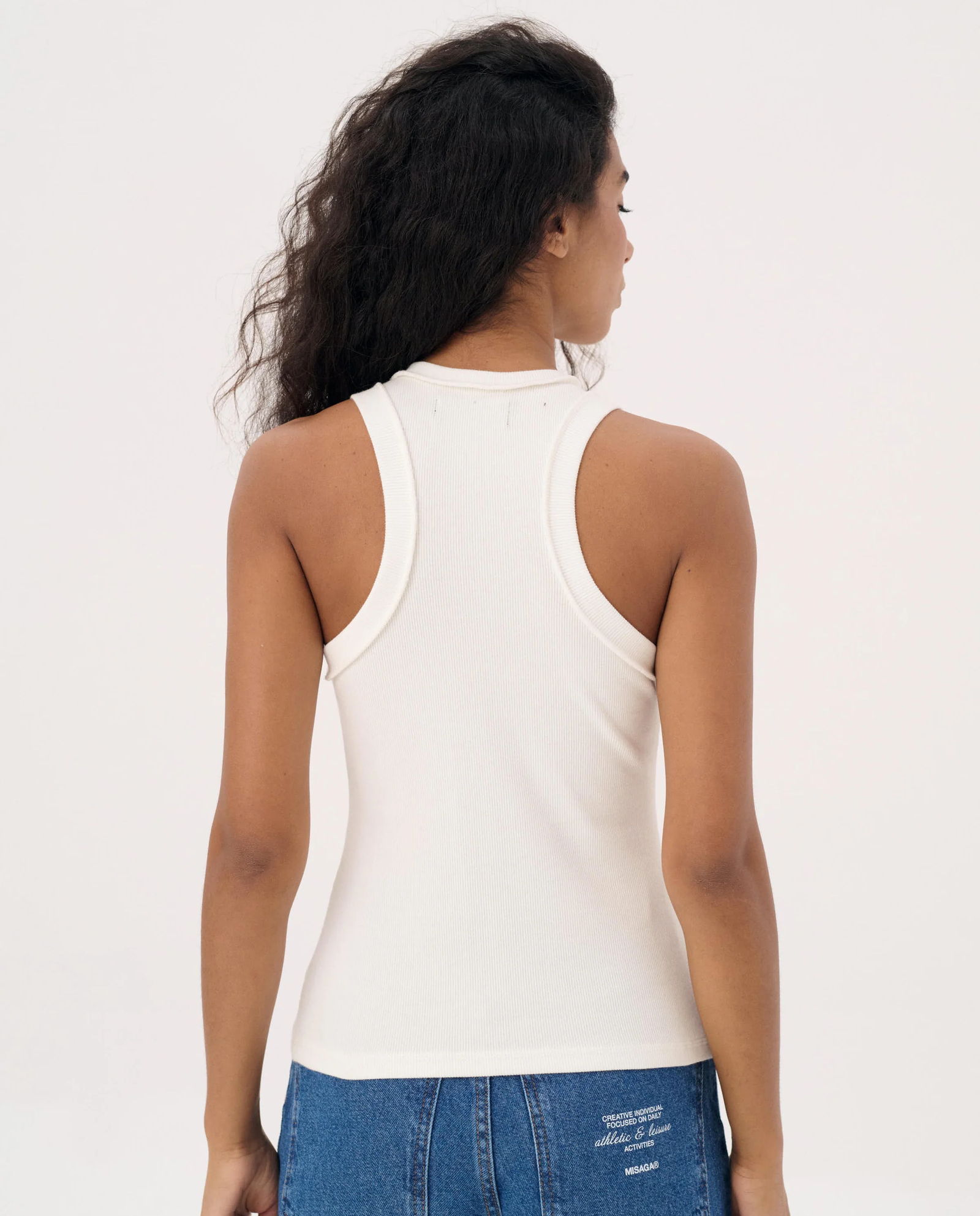 Biały tank top Core Rib - Image #1