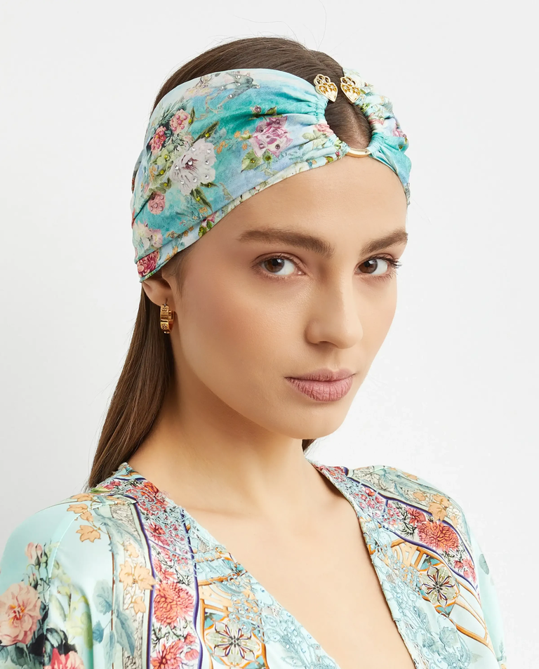 Niebieska opaska z jedwabiu