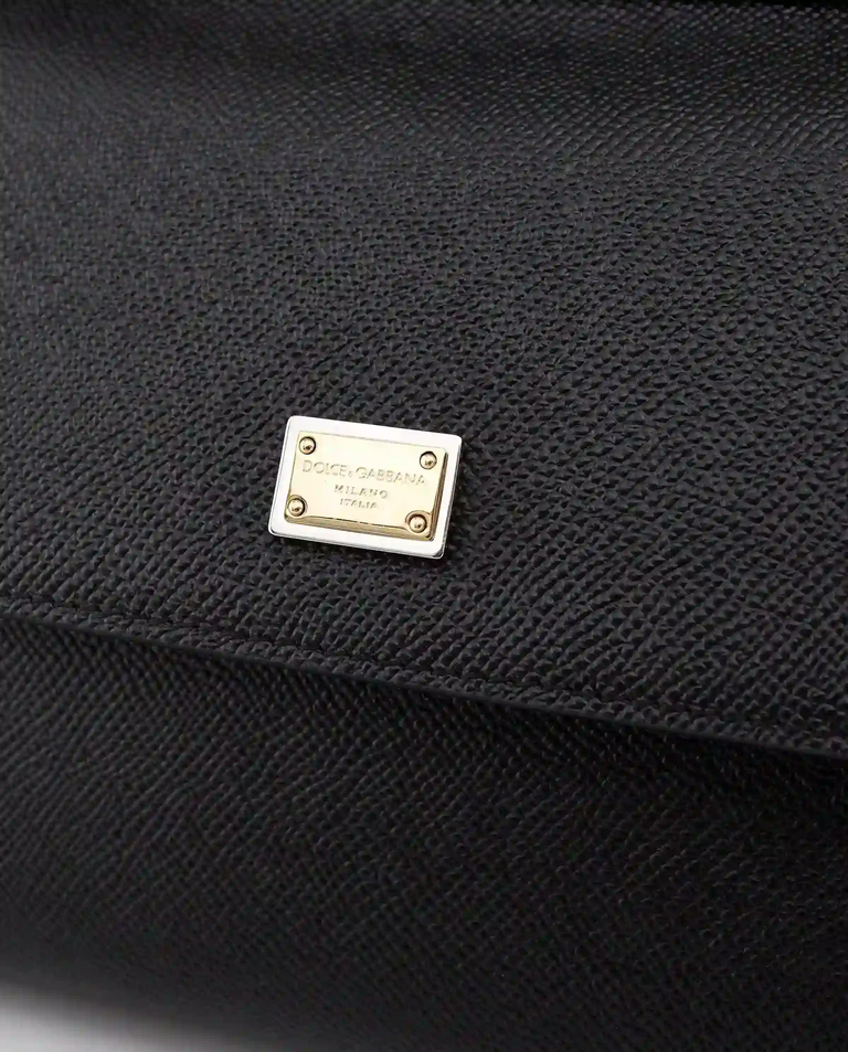 Czarna skórzana torebka do ręki Sicily Medium - Image #3