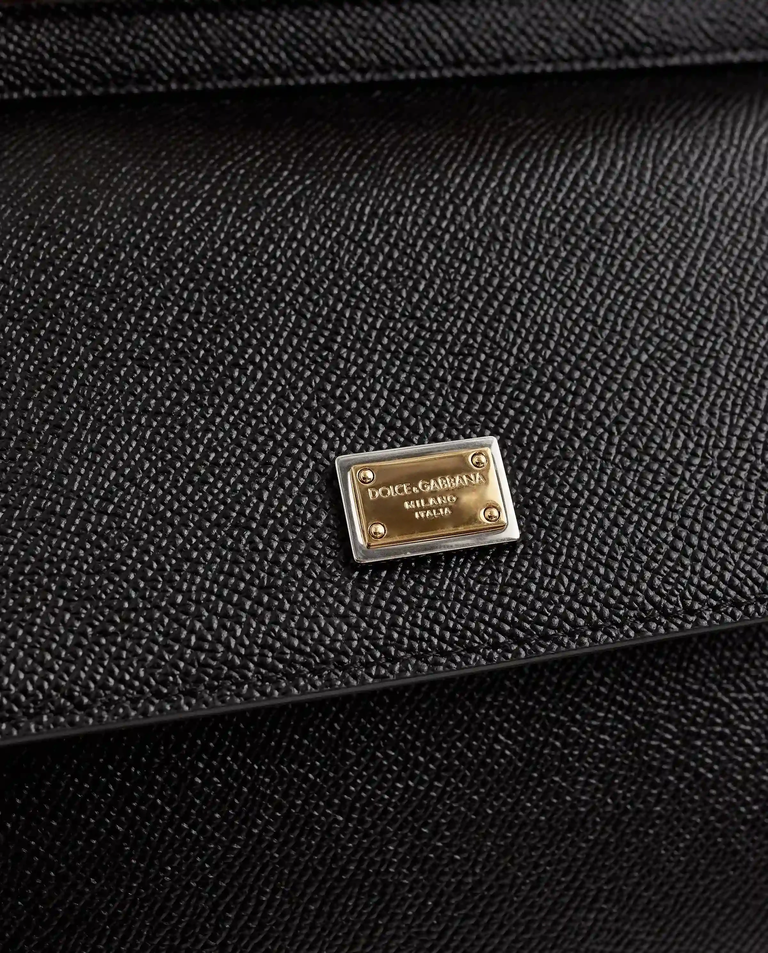 Czarna skórzana torebka do ręki Sicily Medium - Image #5