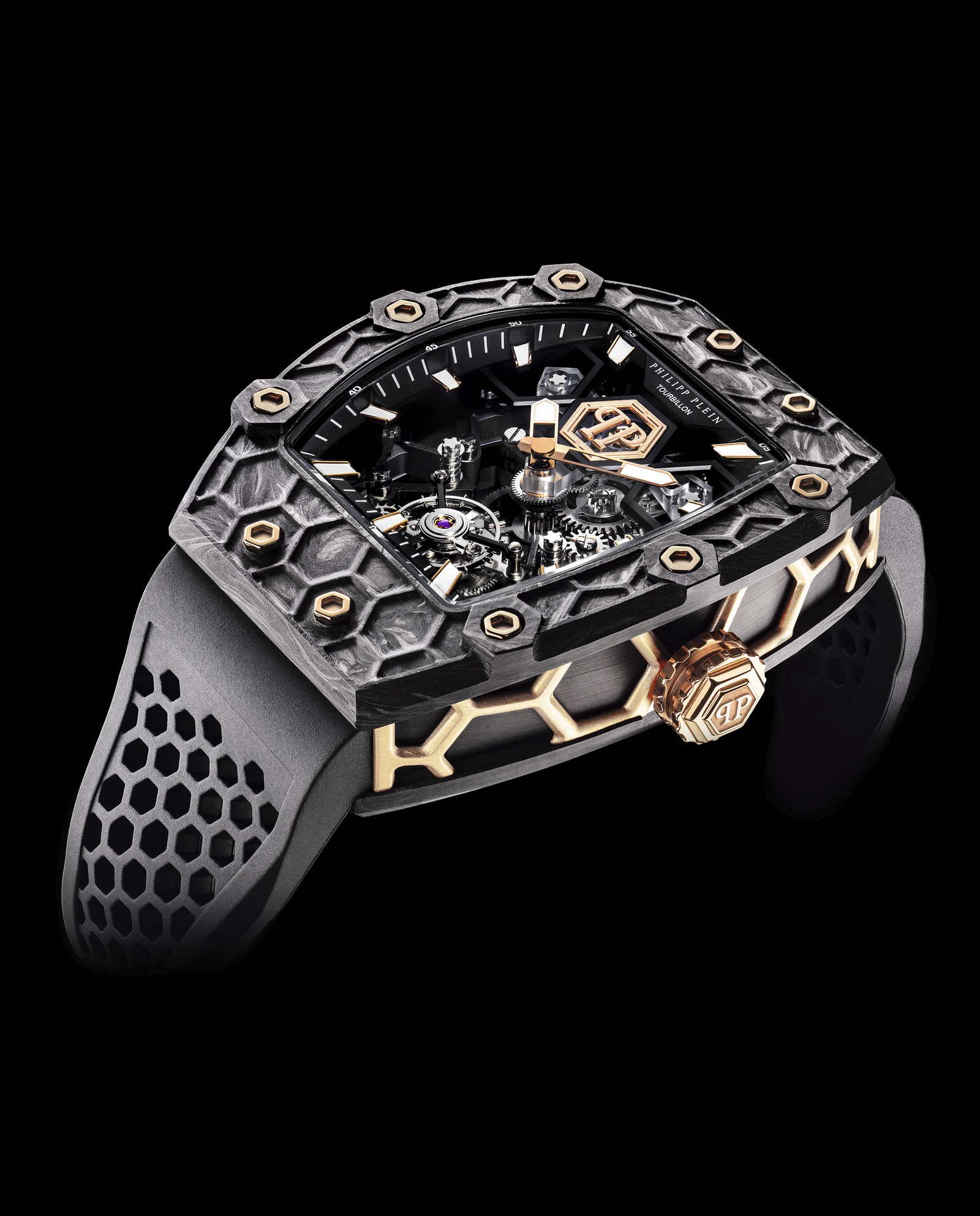 Czarny zegarek Crypto King Hexagon - Image #1