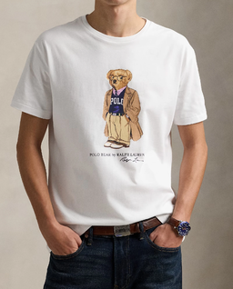 Biały t-shirt Polo Bear Custom Slim Fit - Image #4