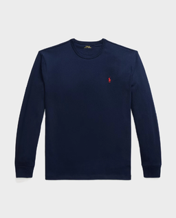 Granatowa koszulka z długim rękawem Classic Fit - Image #1
