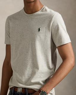 Szara bawełniana koszulka Slim Fit - Image #4