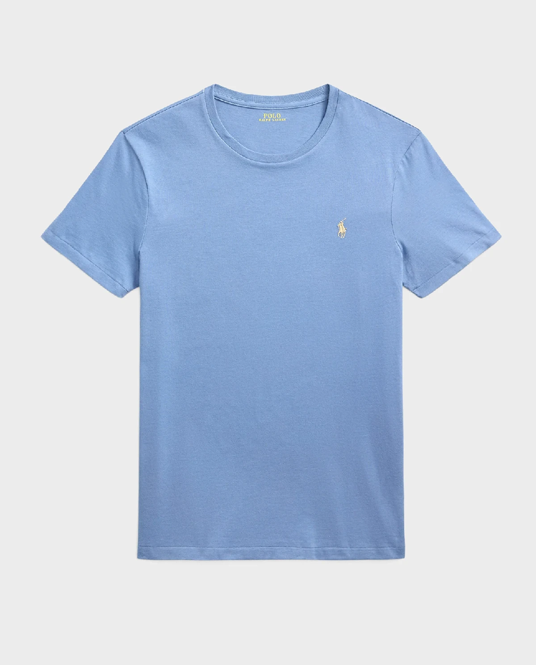 Niebieska bawełniana koszulka Slim Fit - Image #1