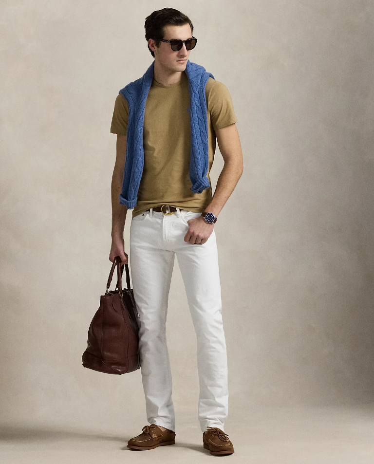 Beżowa bawełniana koszulka Slim Fit - Image #2