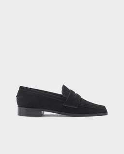 Czarne zamszowe loafersy Airola - Image #0