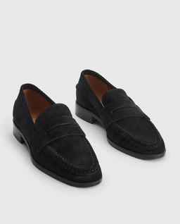 Czarne zamszowe loafersy Airola - Image #1