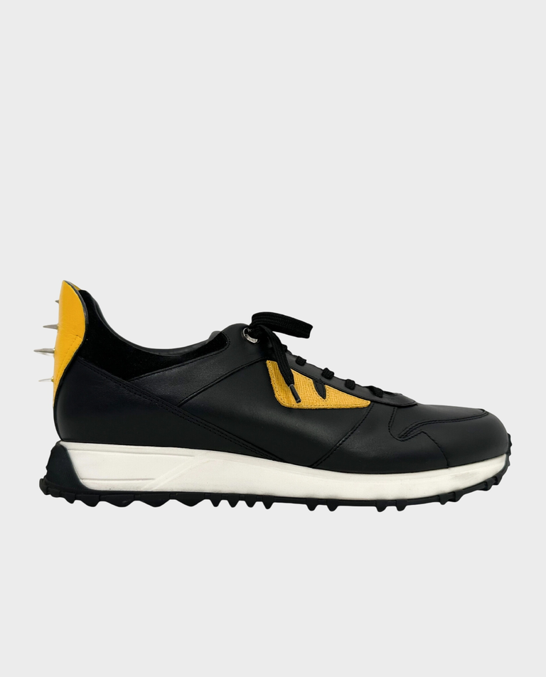 Czarne skórzane sneakersy - Image #0