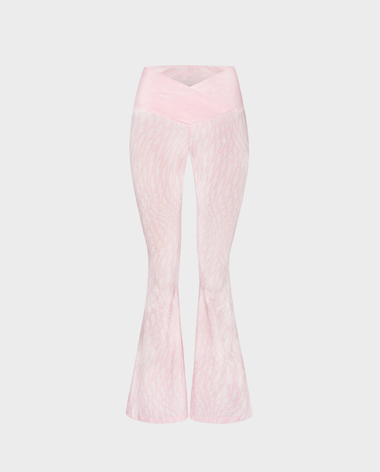 Różowe legginsy Flare