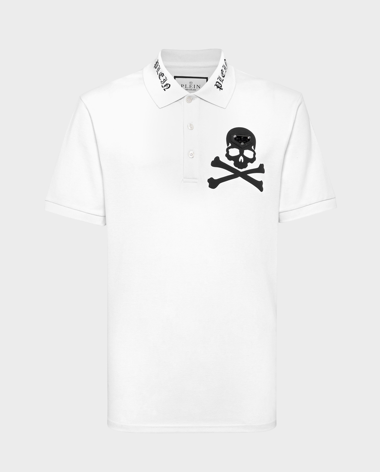Biały koszulka polo Skull & Bones