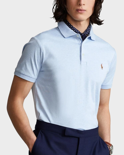 Błękitna koszulka polo Custom Slim Fit - Image #0