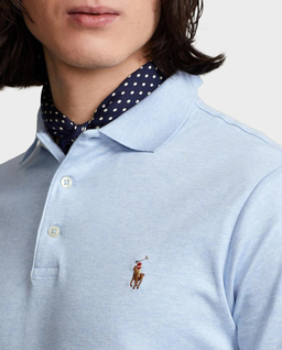 Błękitna koszulka polo Custom Slim Fit - Image #3