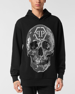 Czarna bluza z kapturem Skull - Image #0