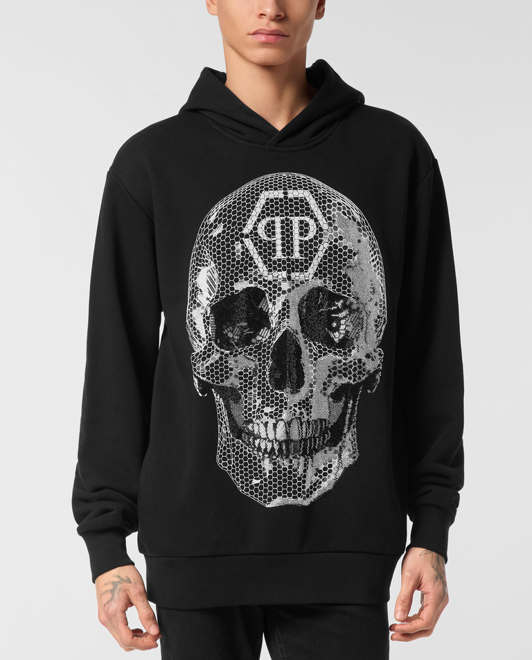 Czarna bluza z kapturem Skull - Image #0
