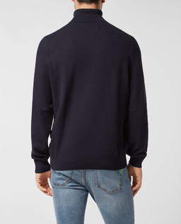 Granatowy sweter z golfem - Image #1
