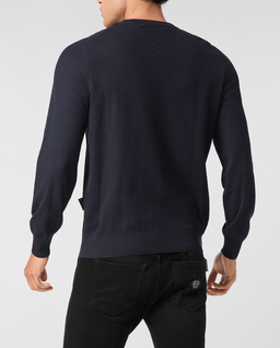 Granatowy sweter z logo - Image #1