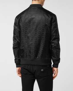 Czarna kurtka bomber z monogramem - Image #1