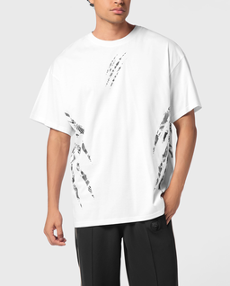 Bawełniany t-shirt z okrągłym dekoltem - Image #0