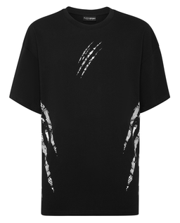 Bawełniany t-shirt z okrągłym dekoltem - Image #4