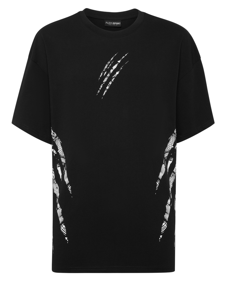 Bawełniany t-shirt z okrągłym dekoltem - Image #4